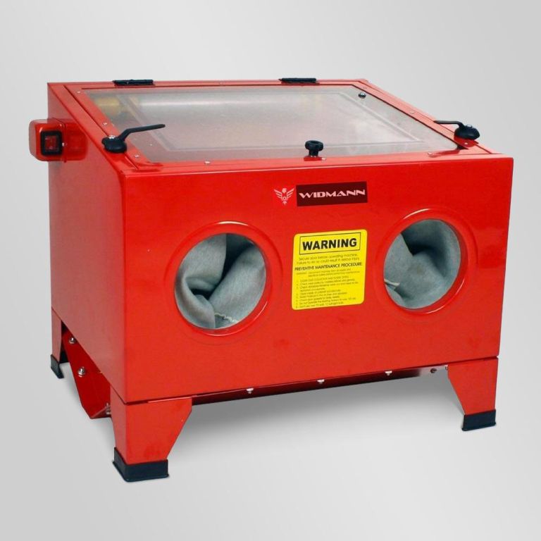 Cabine de sablage, sableuse à manchons microbilleuse 90 L Widmann - D ...