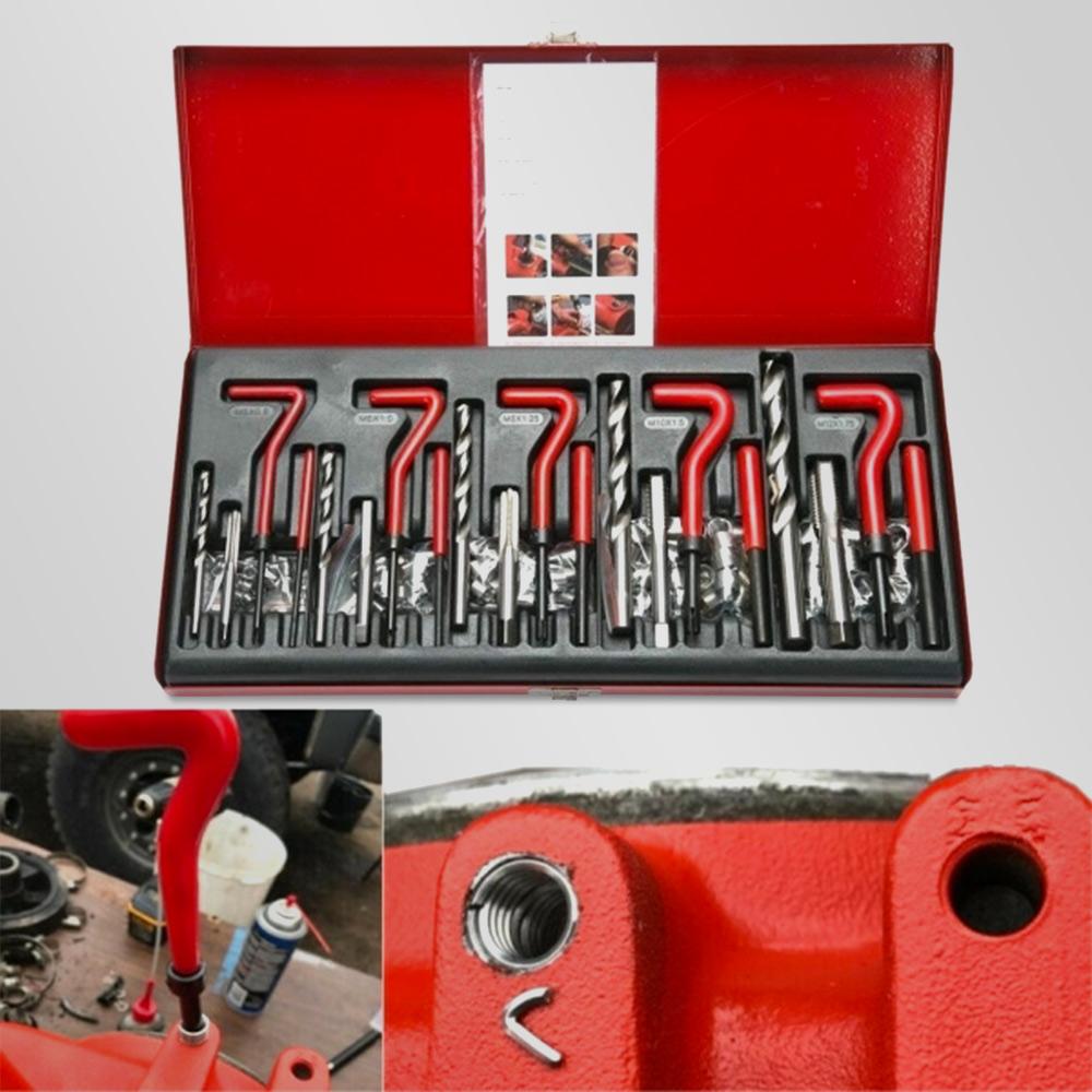 1set 1.4cm/0.55in Kit d'outils de réparation de filetage Helicoil