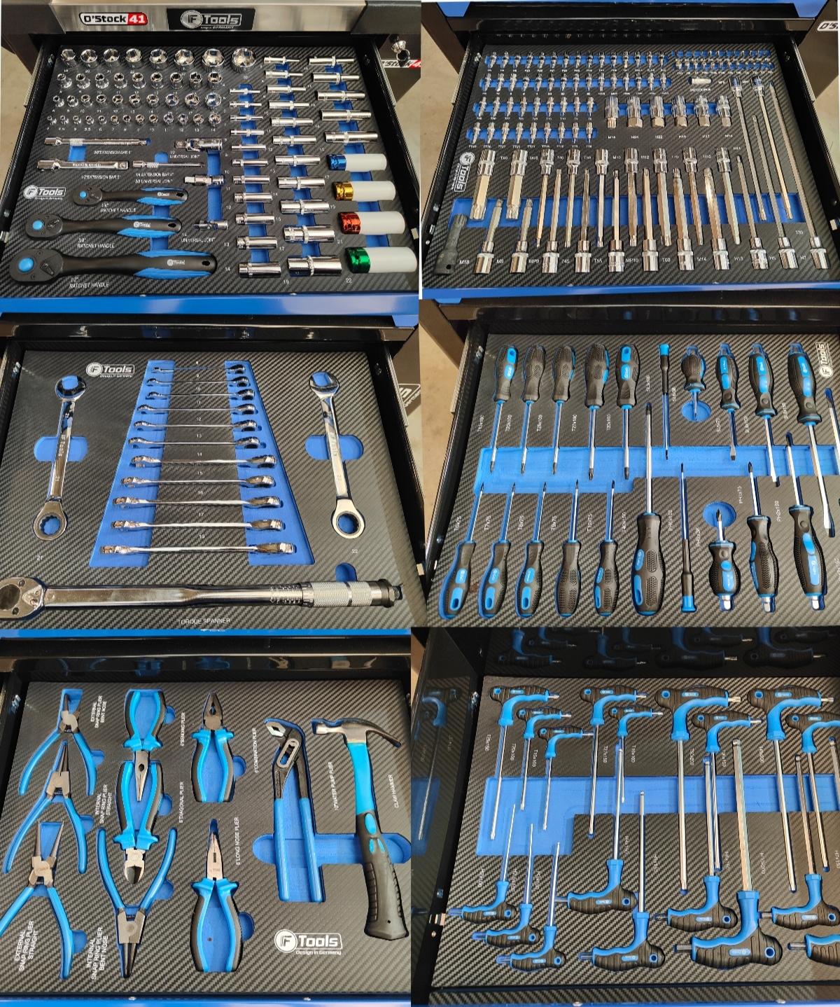 Lot de 6 modules d'outils Ftools pour servante d'atelier - D Stock41