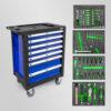 Servante D'atelier JBM 7 Tiroirs Complete Avec 172 Outils Bleue
