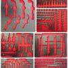 Lot de 7 inserts mousse module d'outils vide pour servante d'atelier