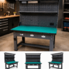Établi D'atelier 150 Cm Avec Panneau PORTE-OUTILS - 3 Tiroirs + 2 Prises 220v - PROSHARK